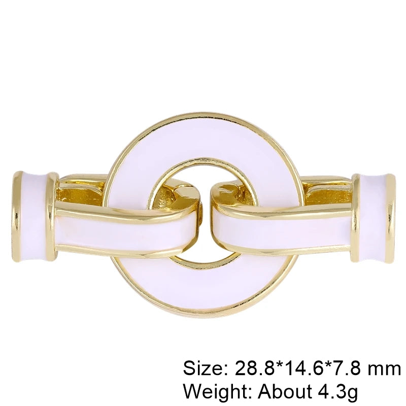 Juya 18K Gold Plated Decorative Connector Fastener Clasps Accessories For DIY Women Needlework Beads Gems Pearls Jewelry Making