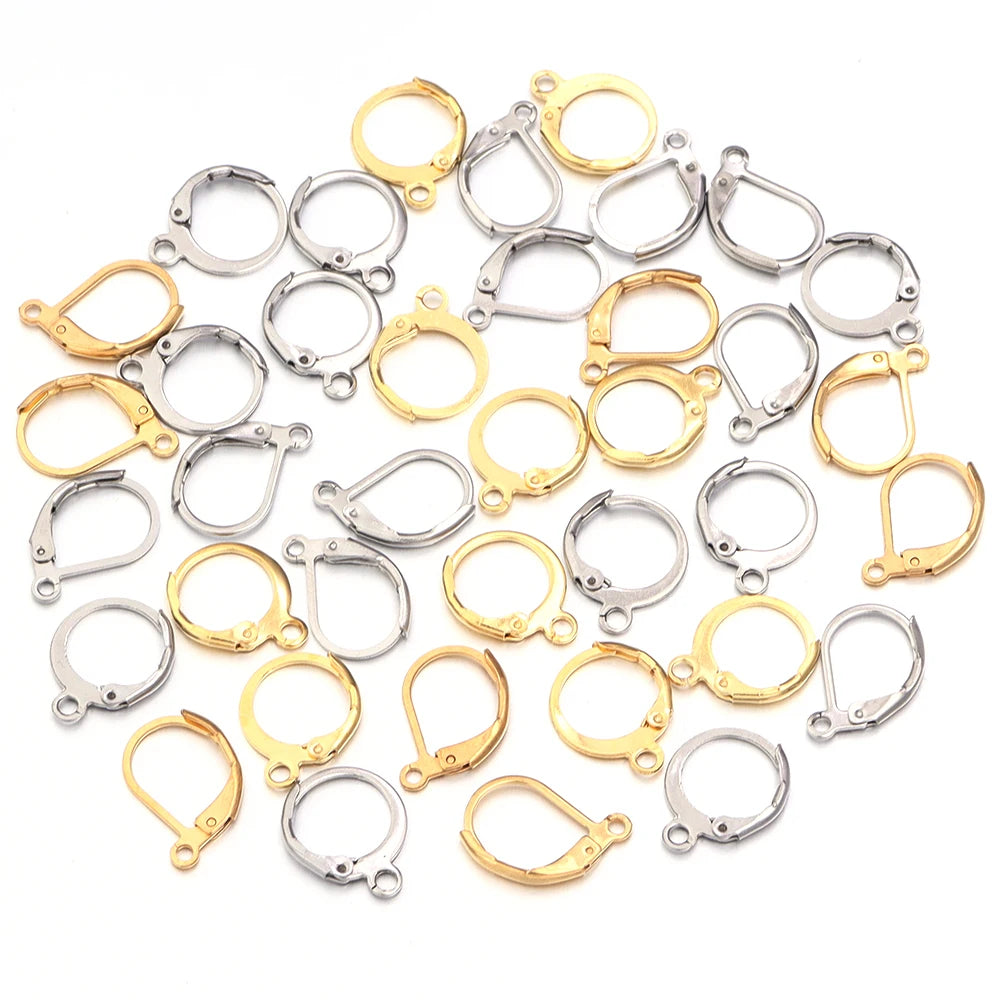 20pcs/lot Stainless Steel Ear Hook Round Earring Hooks Earwire For DIY Jewelry Making Earrings  Findings Supplies Accessories