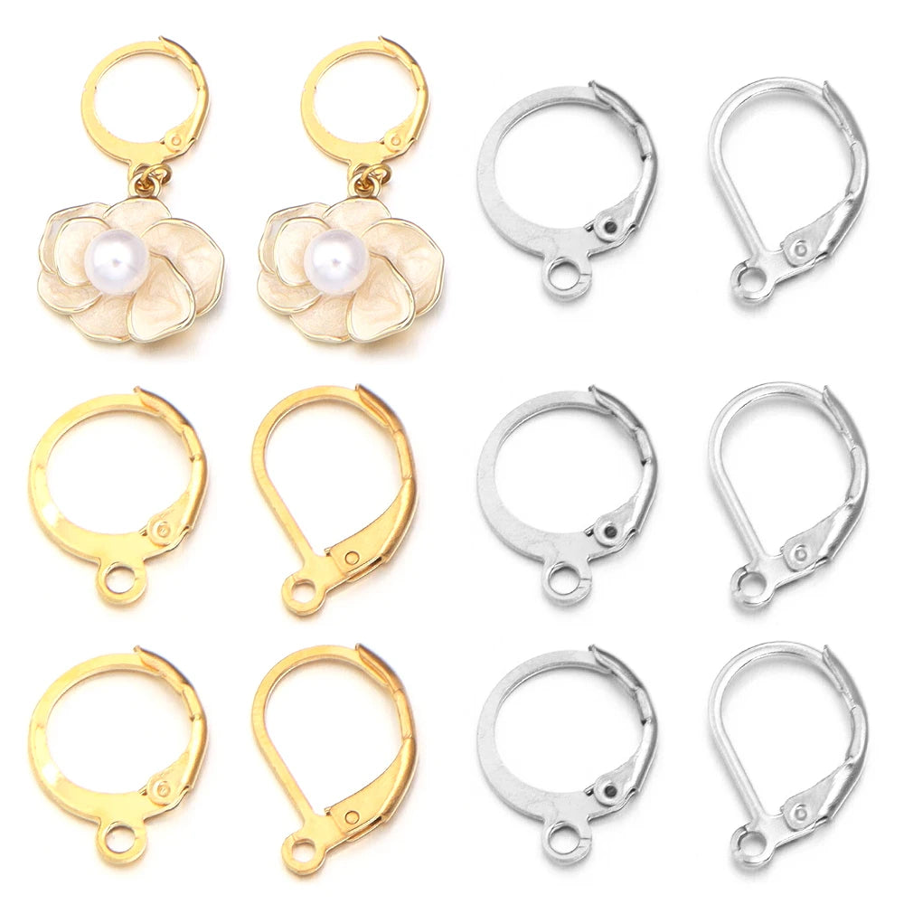 20pcs/lot Stainless Steel Ear Hook Round Earring Hooks Earwire For DIY Jewelry Making Earrings  Findings Supplies Accessories