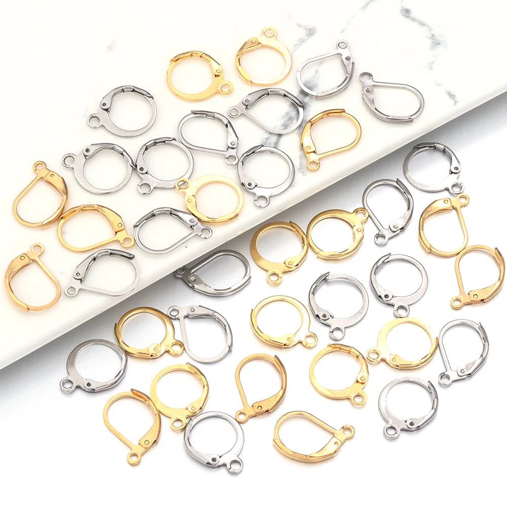 20pcs/lot Stainless Steel Ear Hook Round Earring Hooks Earwire For DIY Jewelry Making Earrings  Findings Supplies Accessories