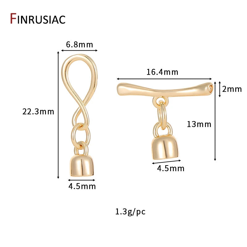 14K Gold Plated Infinity Symbol OT Toggle Clasps For Bracelets Necklace Making,Connector For Jewelry,DIY Jewelry Accessories