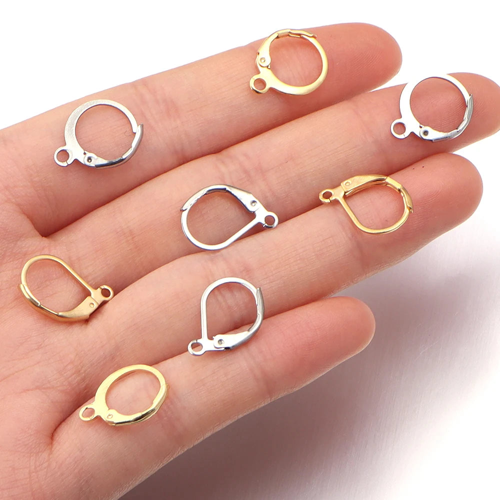 20pcs/lot Stainless Steel Ear Hook Round Earring Hooks Earwire For DIY Jewelry Making Earrings  Findings Supplies Accessories