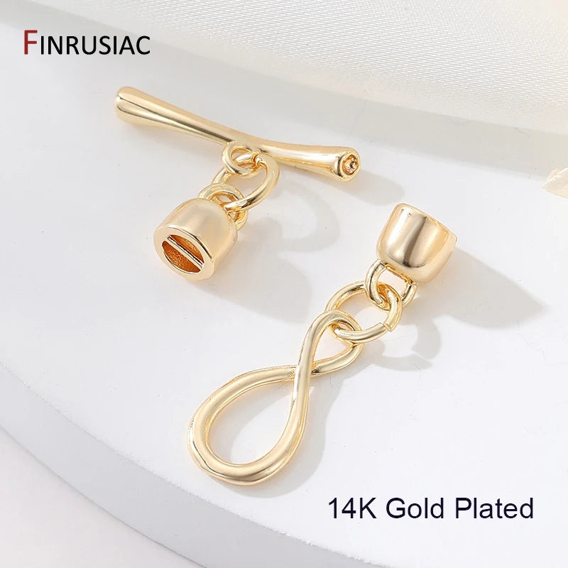 14K Gold Plated Infinity Symbol OT Toggle Clasps For Bracelets Necklace Making,Connector For Jewelry,DIY Jewelry Accessories