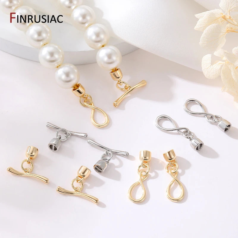 14K Gold Plated Infinity Symbol OT Toggle Clasps For Bracelets Necklace Making,Connector For Jewelry,DIY Jewelry Accessories