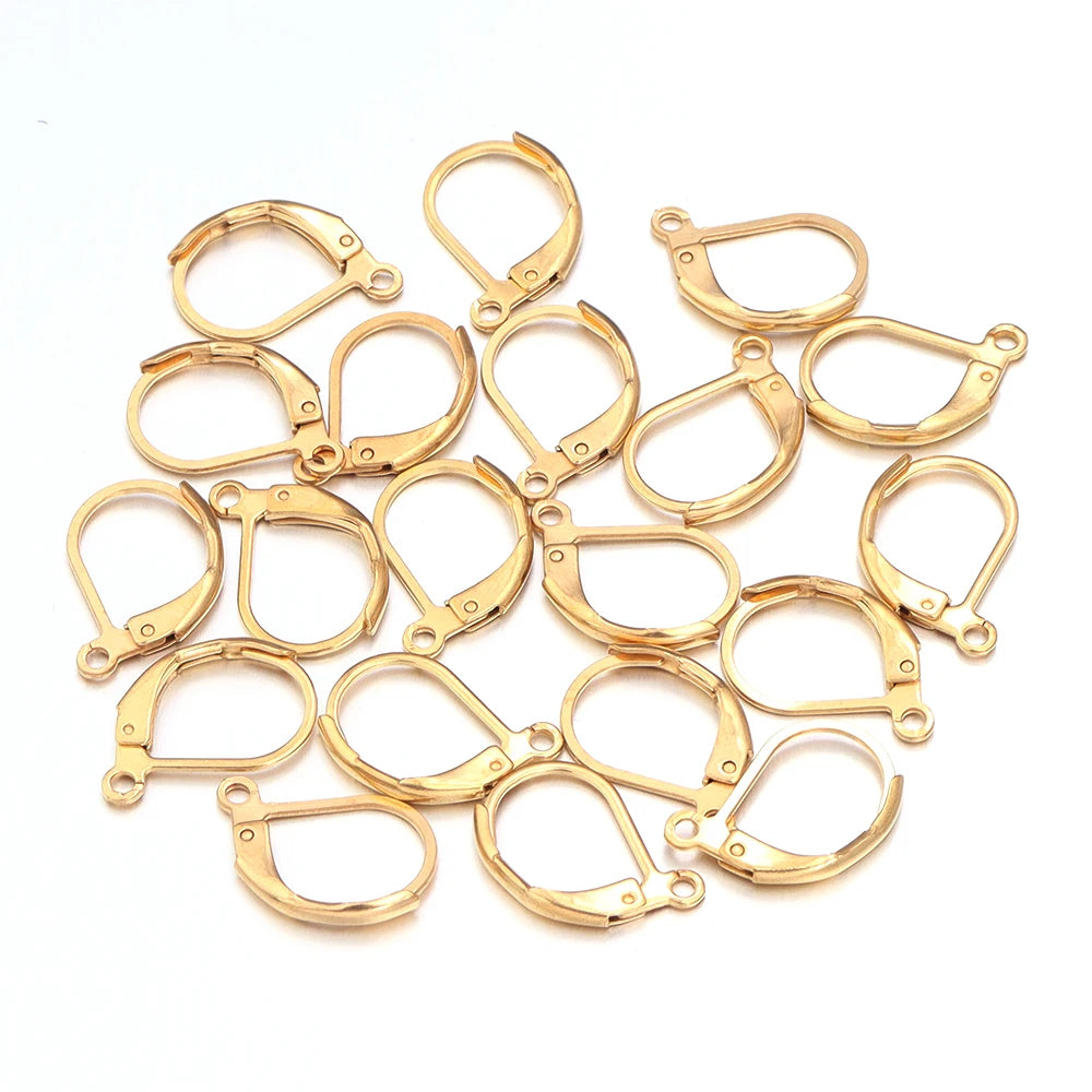 20pcs/lot Stainless Steel Ear Hook Round Earring Hooks Earwire For DIY Jewelry Making Earrings  Findings Supplies Accessories