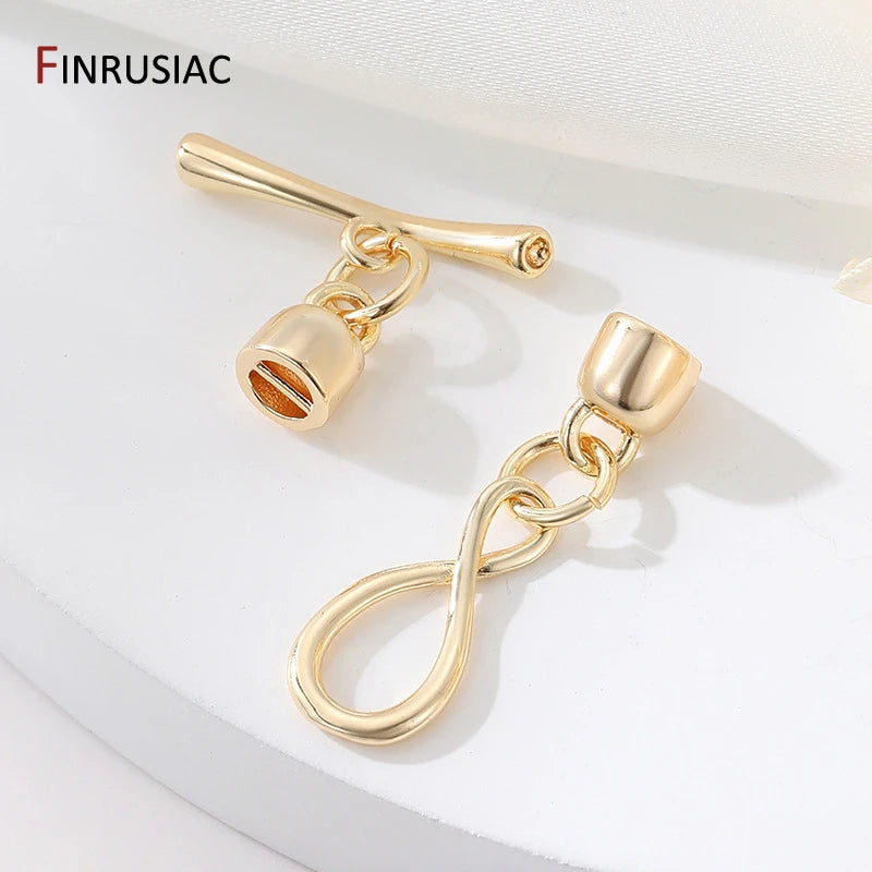 14K Gold Plated Infinity Symbol OT Toggle Clasps For Bracelets Necklace Making,Connector For Jewelry,DIY Jewelry Accessories