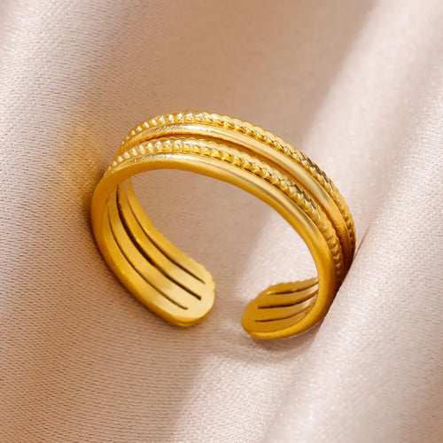 316L Stainless Steel Rings for Women Gold Color Never Fade Luxury