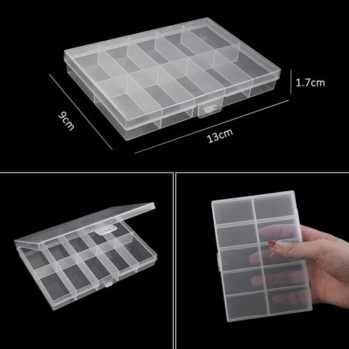 Transparent Plastic Storage Jewelry Box Compartment Adjustable