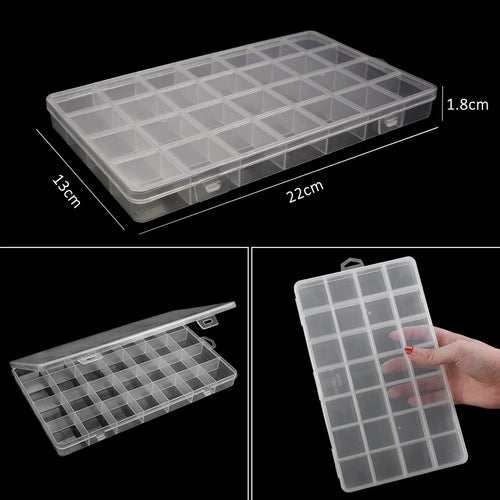 Transparent Plastic Storage Jewelry Box Compartment Adjustable