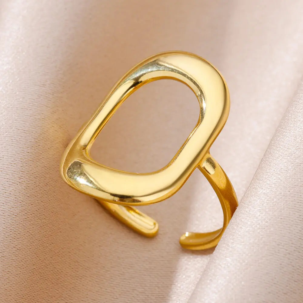 316L Stainless Steel Rings for Women Gold Color Never Fade Luxury