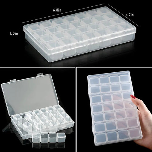 Transparent Plastic Storage Jewelry Box Compartment Adjustable