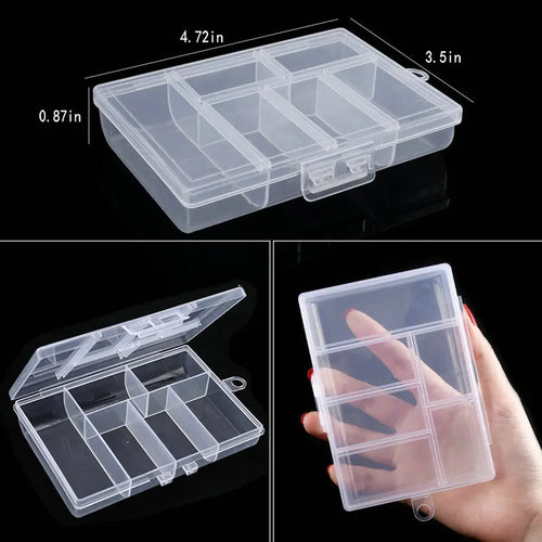 Transparent Plastic Storage Jewelry Box Compartment Adjustable