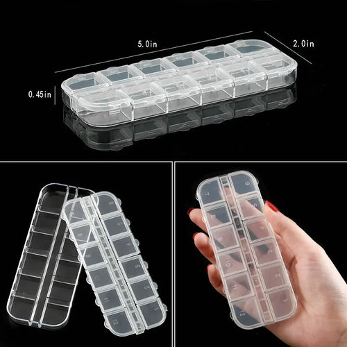 Transparent Plastic Storage Jewelry Box Compartment Adjustable