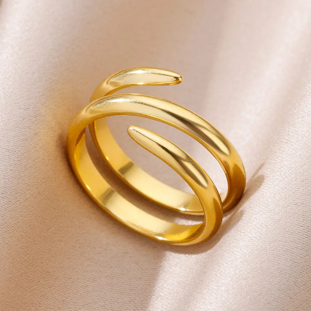 316L Stainless Steel Rings for Women Gold Color Never Fade Luxury