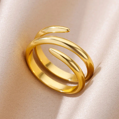 316L Stainless Steel Rings for Women Gold Color Never Fade Luxury