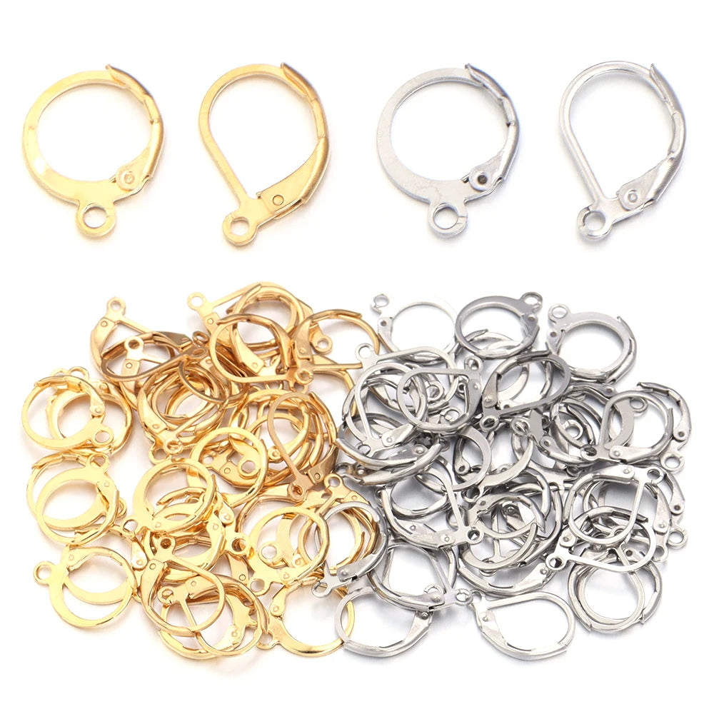 20pcs/lot Stainless Steel Ear Hook Round Earring Hooks Earwire For DIY Jewelry Making Earrings  Findings Supplies Accessories
