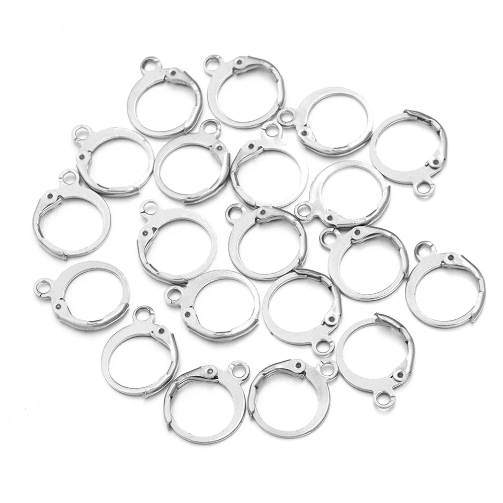 20pcs/lot Stainless Steel Ear Hook Round Earring Hooks Earwire For DIY Jewelry Making Earrings  Findings Supplies Accessories