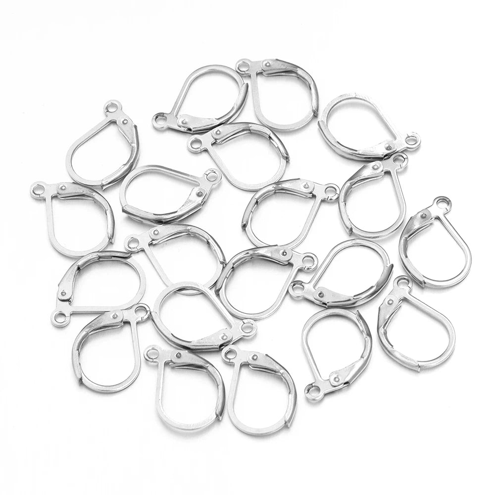 20pcs/lot Stainless Steel Ear Hook Round Earring Hooks Earwire For DIY Jewelry Making Earrings  Findings Supplies Accessories