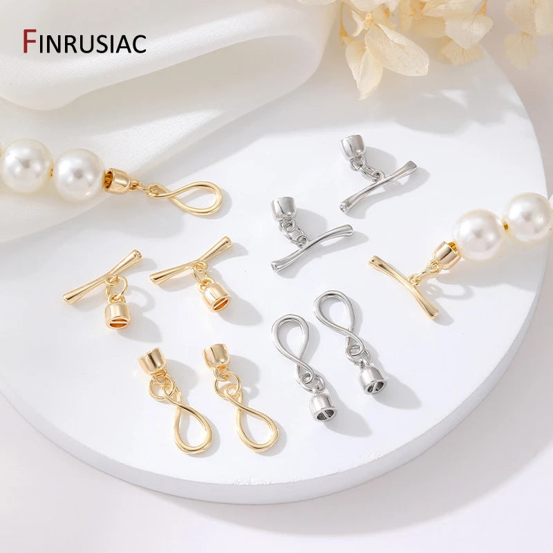 14K Gold Plated Infinity Symbol OT Toggle Clasps For Bracelets Necklace Making,Connector For Jewelry,DIY Jewelry Accessories