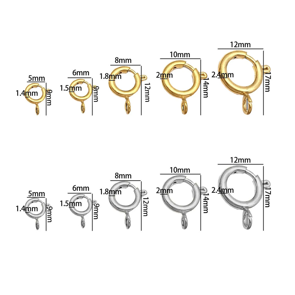 5pcs Stainless Steel Round Claw Spring Hook Clasp Lobster Clasp Connectors for DIY Bracelet Necklace Jewelry Making Accessories